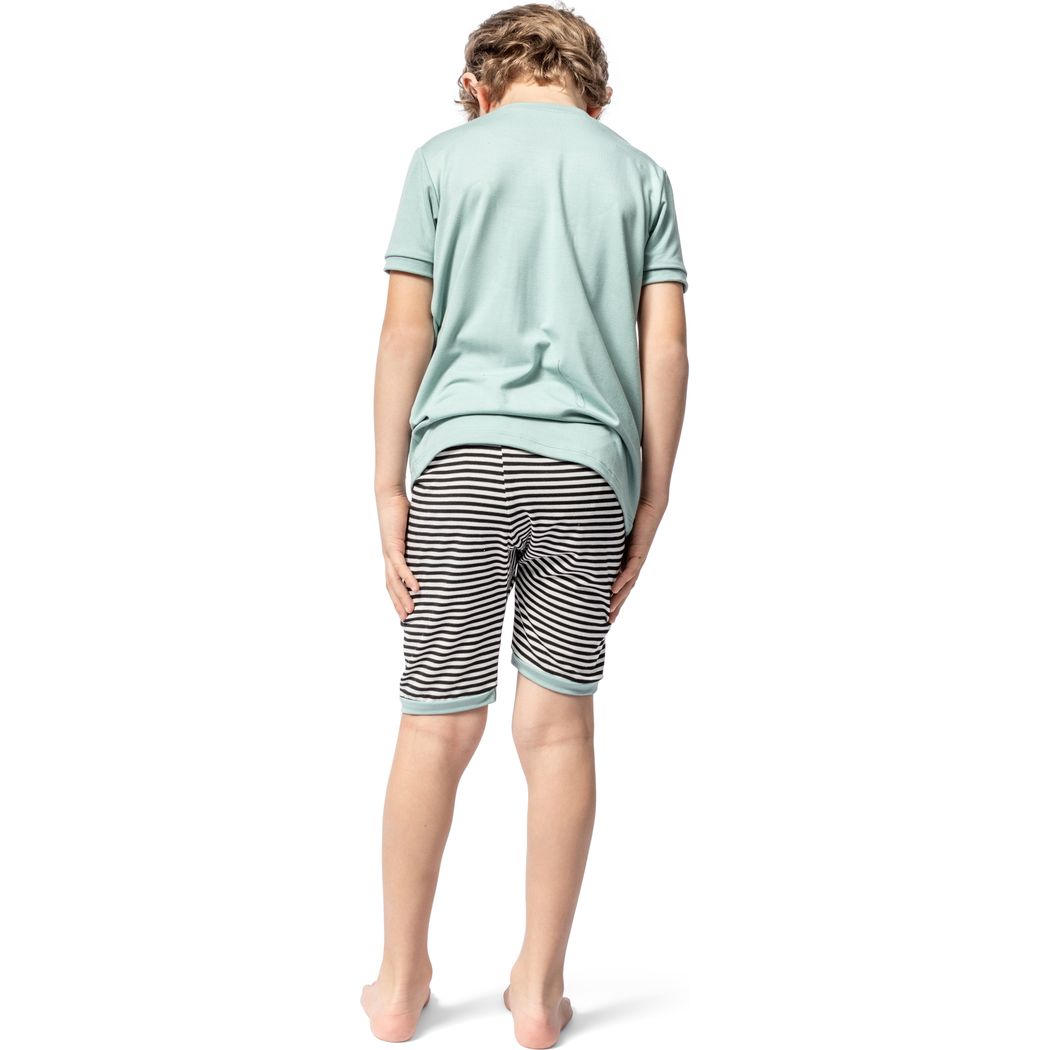 Mint Stripe Bamboo Shorties PJ Set