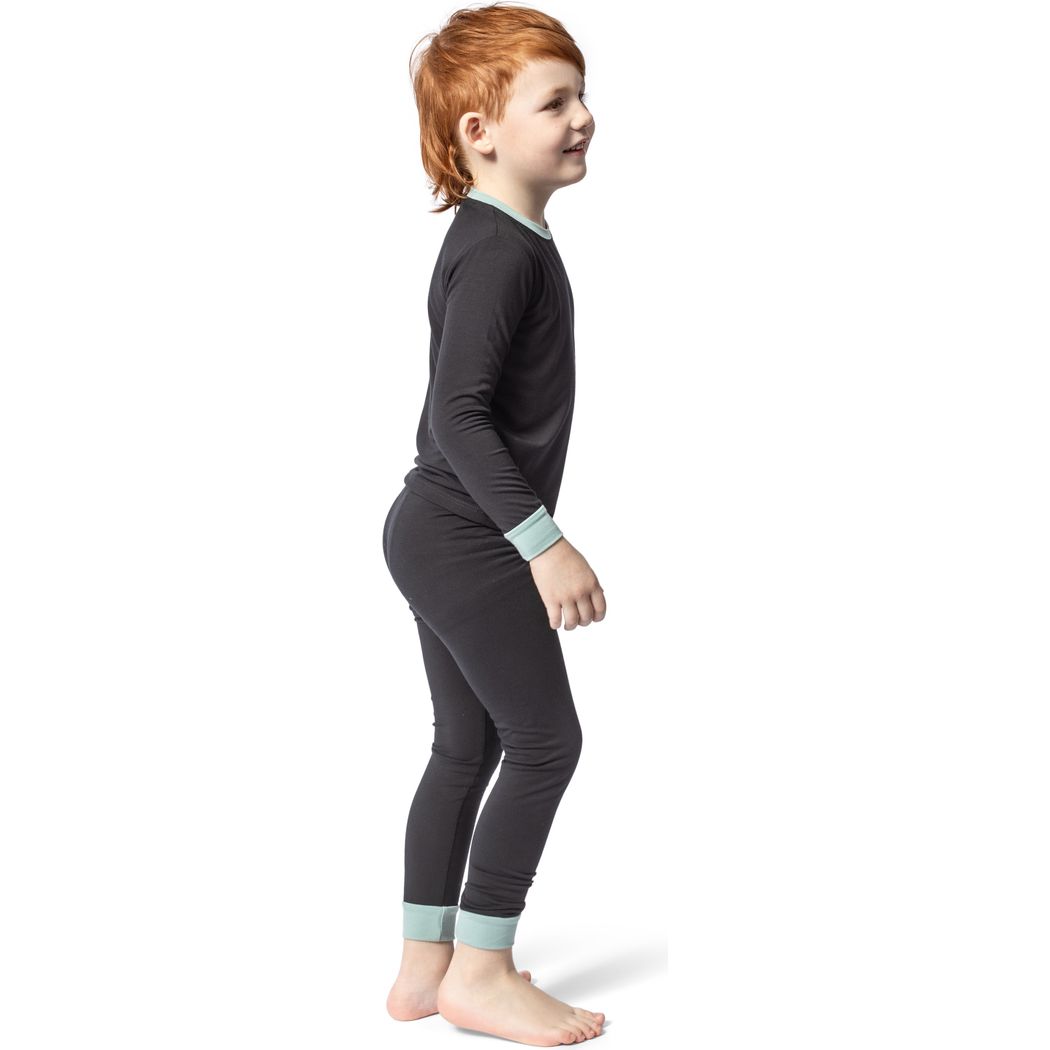 Black + Mint Trim Kids Bamboo PJs
