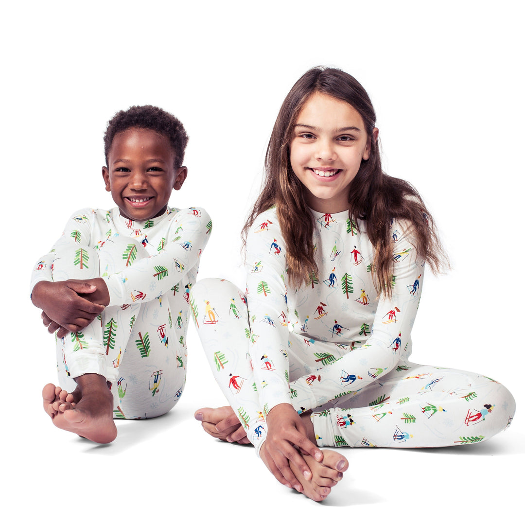 Pyjama en bambou pour enfants skieurs