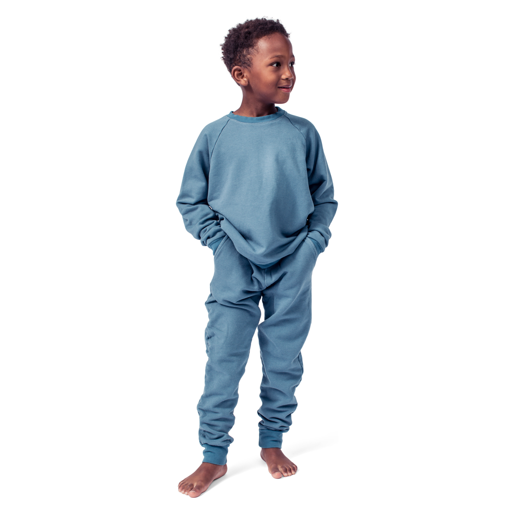 Pull ras du cou en denim pour enfants