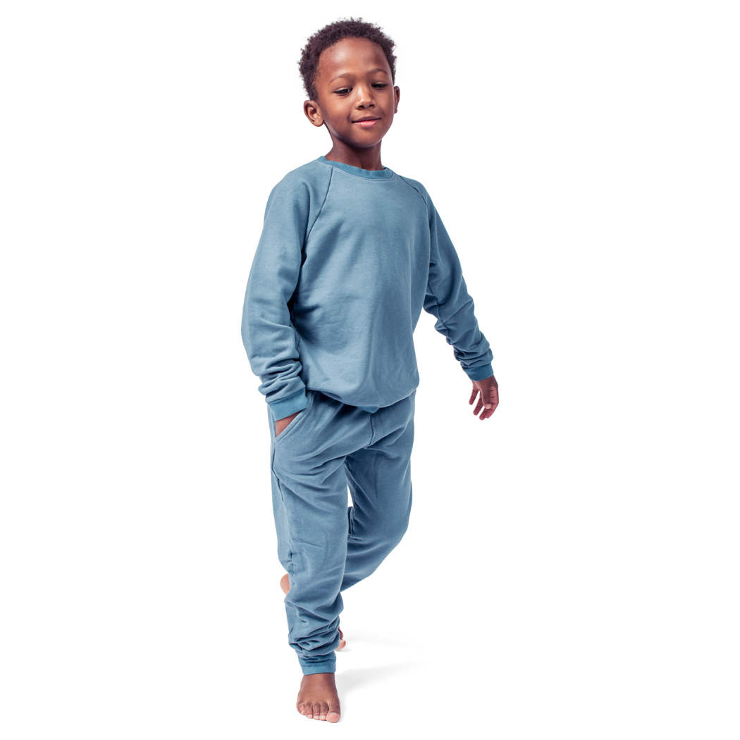 Pull ras du cou en denim pour enfants