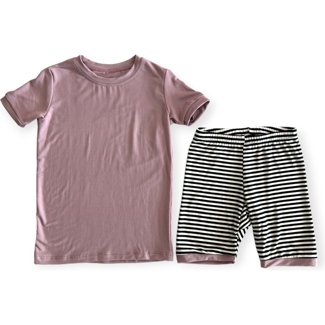 Elderberry Stripe Bamboo Shorties PJ Set