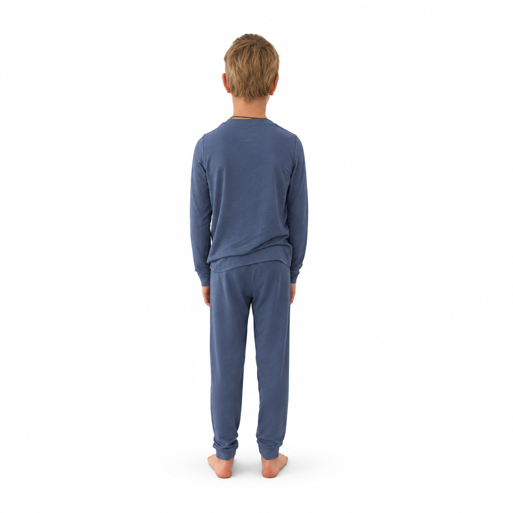 Vintage Indigo Bamboo PJs, back view