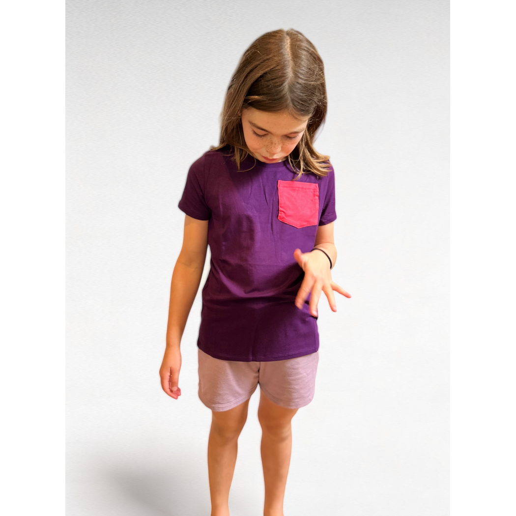 T-shirt enfant prune