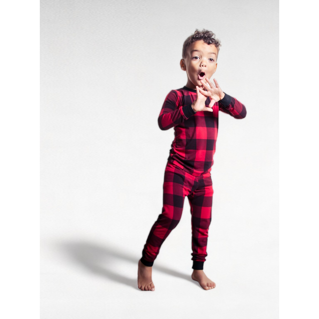 Kids buffalo plaid online onesie