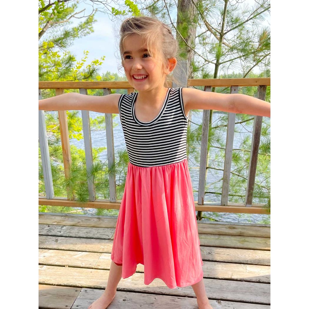 Bubble Gum Stripe Kids Tank Twirl Dress