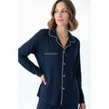 Navy Women and Teen Button-Down PJ Set