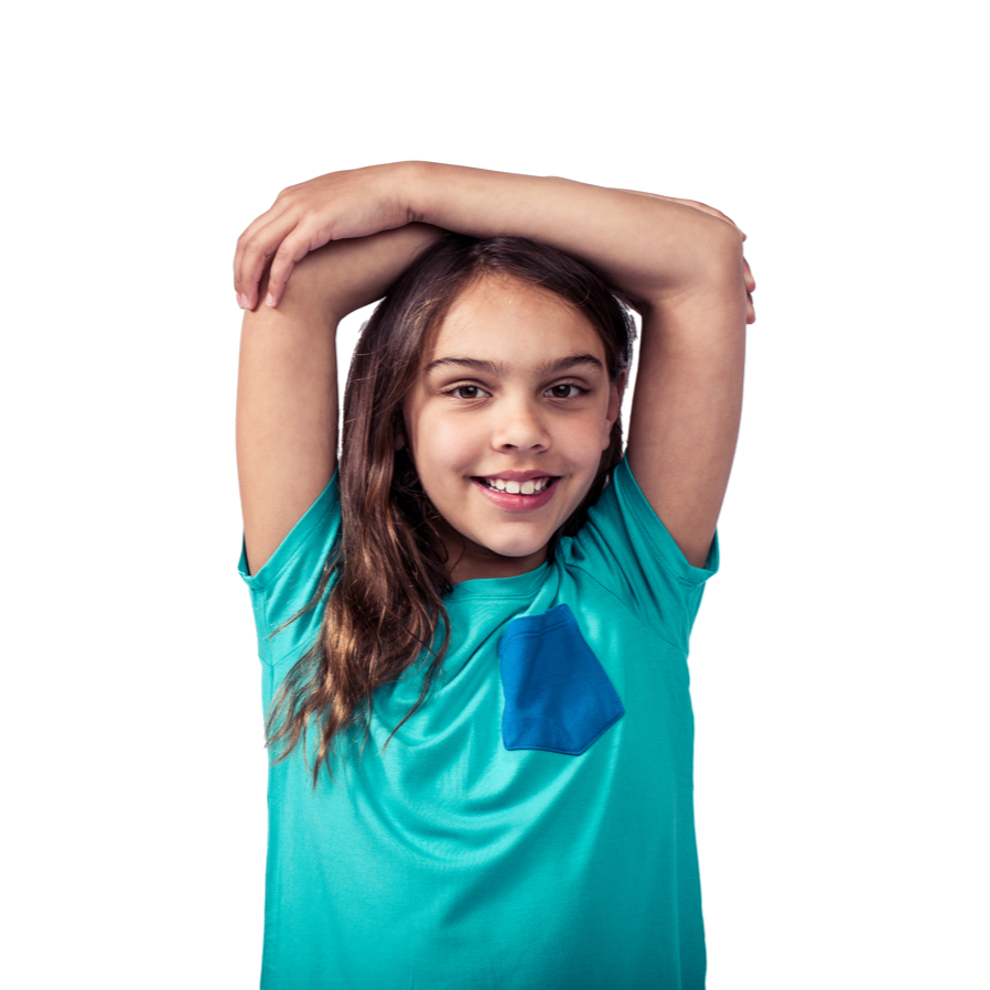 Girl wearing Bahamas Kids T-Shirt in blue, front view