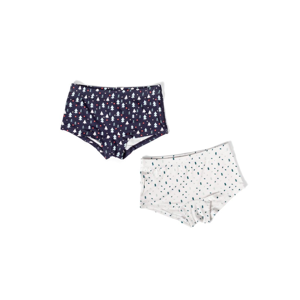 Evermint Girls Underwear 2-pack laid flat on a white background
