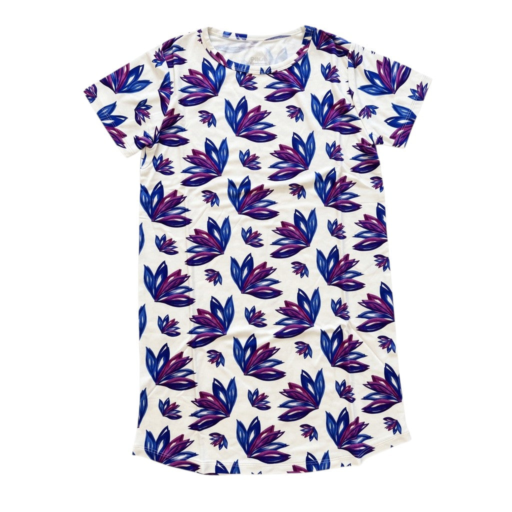 Lily Kids Snuggle Dress in purple laid flat on a white background