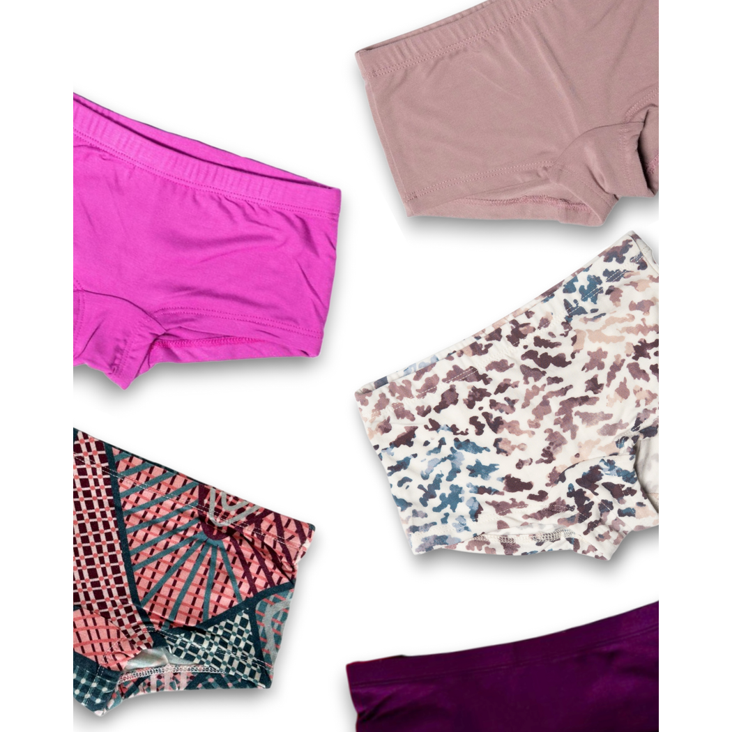 Mystery Set Girls Underwear 3-pack in multicolor laid flat on a white background