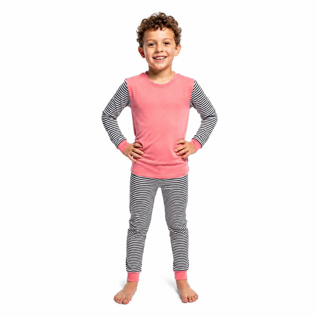 Pyjama en bambou à rayures Bubble Gum pour enfants