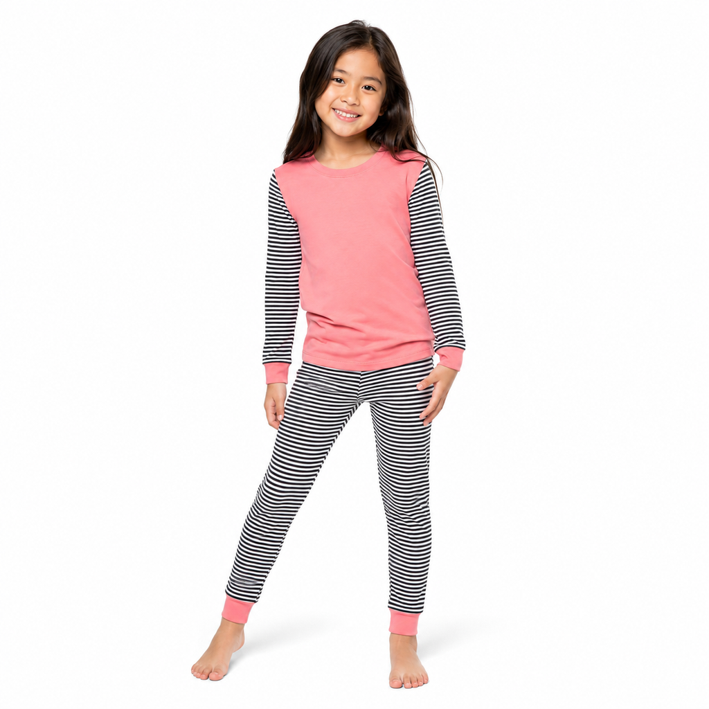 Pyjama en bambou à rayures Bubble Gum pour enfants