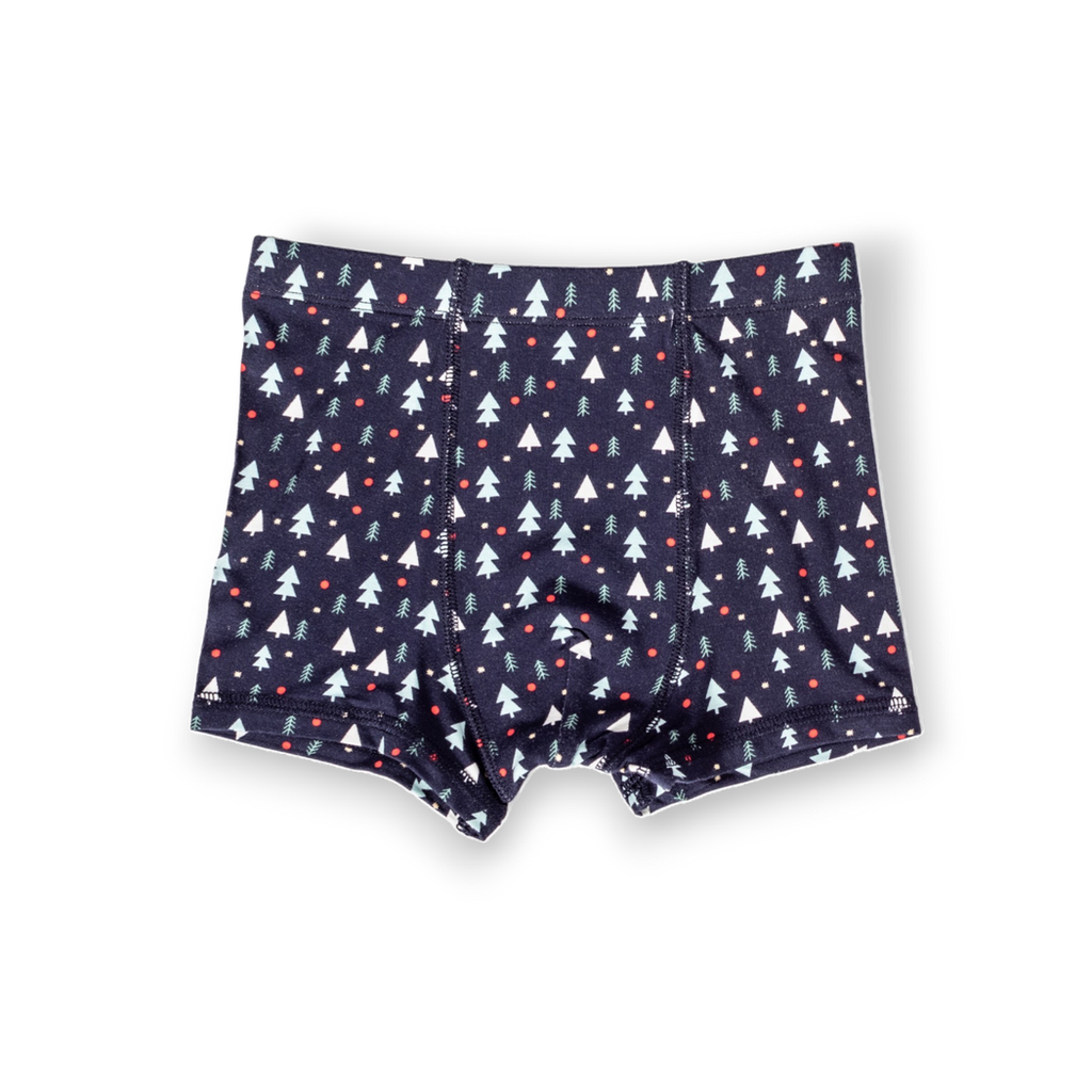 Pines Boys Underwear 2-pack in navy laid flat on a white background