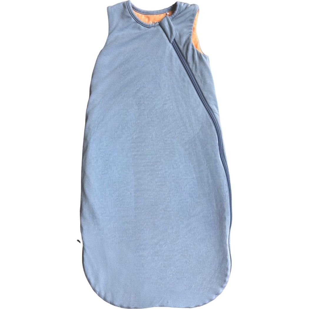 Rain Bamboo Sleepsack in blue laid flat on a white background