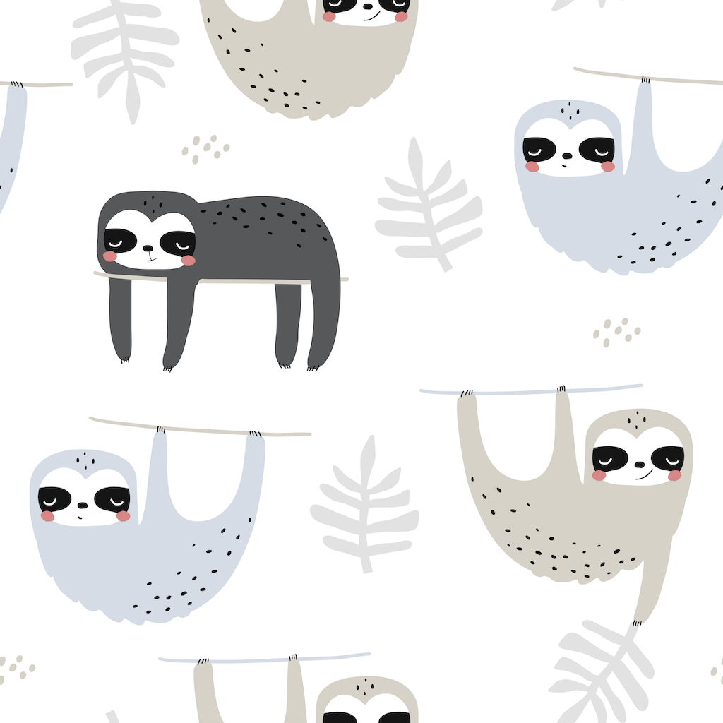 Close-up of the Sloth print