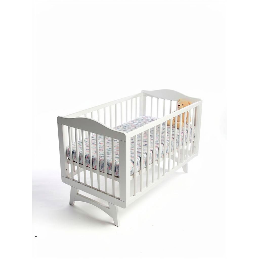 Summer Breeze Baby Bamboo Crib Sheet in neutral tones, styled product image