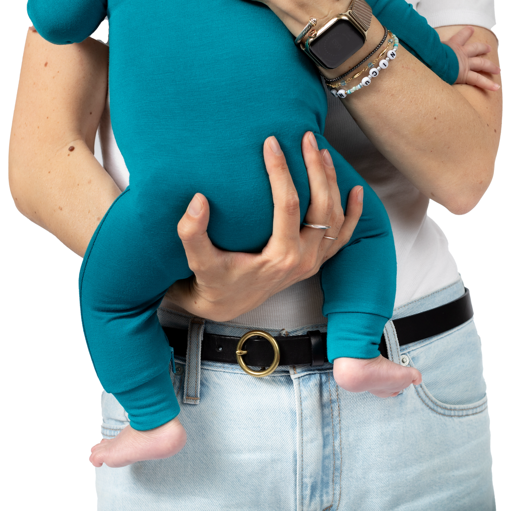 Family wearing matching Tahiti loungewear, including the Tahiti Bamboo Zip Sleeper