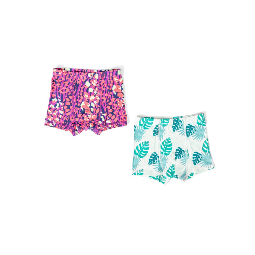 Tropical Boys Underwear 2-pack in multicolor laid flat on a white background