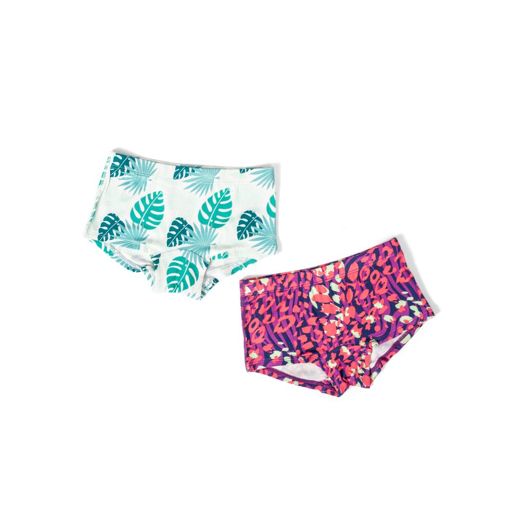 Tropical Girls Underwear 2-pack in multicolor laid flat on a white background